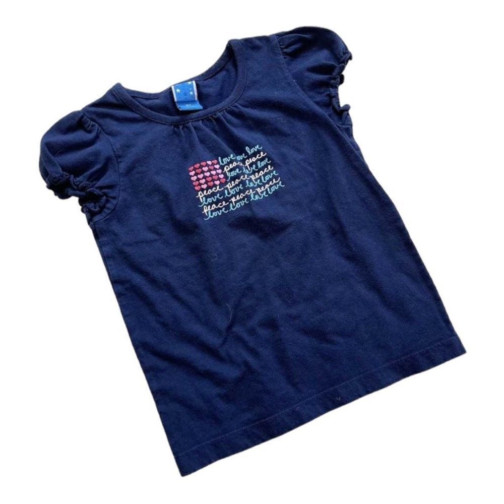 Toddler Girls Target Celebrate America Patriotic Flag Cinched Sleeve Shirt - 5T